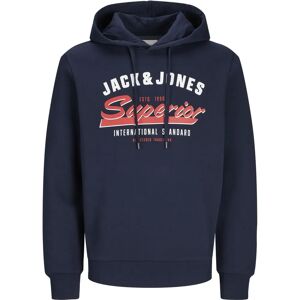 Jack & Jones Blauwe Hoodie - Casual Kleding Jack & Jones Blauwe Hoodie - Casual Kleding