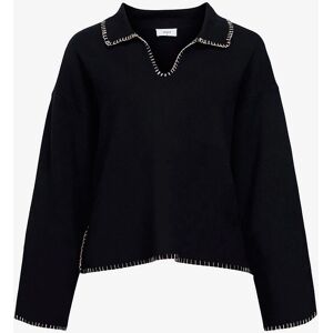 Object objReynard LS V-neck Stich Pullover - Svart - Genser Object objReynard LS V-neck Stich Pullover - Svart - Genser