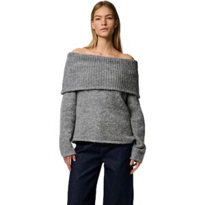pieces - Grå 36 Kvinne - pcPam LS Off Shoulder Knit BC Genser pieces - Grå 36 Kvinne - pcPam LS Off Shoulder Knit BC Genser