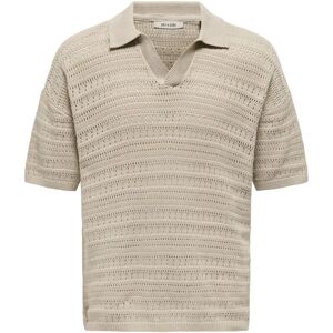Only Sons Beige Bomulds Polo - Poloshirt Only Sons Beige Bomulds Polo - Poloshirt