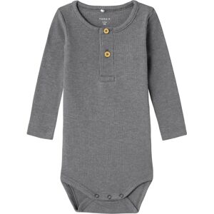 Name it Baby Body - Långärmad - Ekologisk Bomull - Grå Name it Baby Body - Långärmad - Ekologisk Bomull - Grå