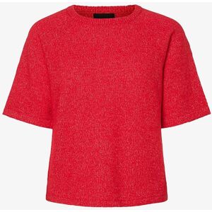 Pieces Mikela SS strikket topp med rund hals - Rød - Dame Pieces Mikela SS strikket topp med rund hals - Rød - Dame