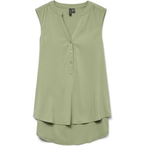 VERO MODA Canotta senza maniche donna - V-colletto, Bottoni, Verde VERO MODA Canotta senza maniche donna - V-colletto, Bottoni, Verde