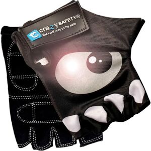 Crazy Safety Kinder Fahrrad Handschuhe - Reflektierende Augen, Gepolsterte Handflächen - Schwarz - Größe S Crazy Safety Kinder Fahrrad Handschuhe - Reflektierende Augen, Gepolsterte Handflächen - Schwarz - Größe S