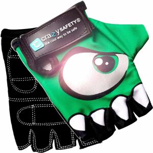 Gants de vélo pour enfants Crazy Safety - Yeux réfléchissants, paumes rembourrées, vert - Publicité Gants de vélo pour enfants Crazy Safety - Yeux réfléchissants, paumes rembourrées, vert - Publicité