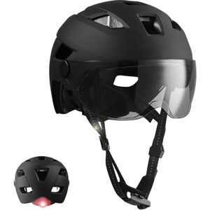 Crazy Safety - Schwarzer E-Bike Helm mit Visier & LED - EN1078 Crazy Safety - Schwarzer E-Bike Helm mit Visier & LED - EN1078