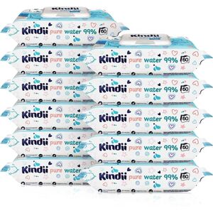Chusteczki dla dzieci Kindii - 99% wody - Wrażliwa skóra Chusteczki dla dzieci Kindii - 99% wody - Wrażliwa skóra