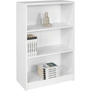 Essentials Medium Wide Bookcase - Pearl White - Adjustable Shelves Essentials Medium Wide Bookcase - Pearl White - Adjustable Shelves
