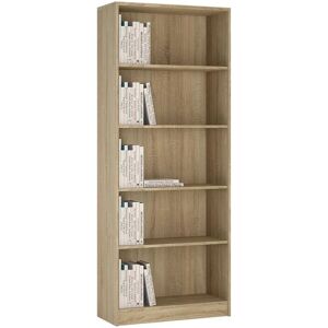 Essentials Sonama Oak Tall Wide Bookcase - Bookcase Essentials Sonama Oak Tall Wide Bookcase - Bookcase