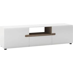 Chelsea White High Gloss Wide TV Cabinet with Opening - Furniture To Go Chelsea White High Gloss Wide TV Cabinet with Opening - Furniture To Go