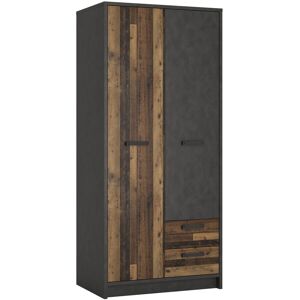 Wojcik NUBI NUBS01 Dark Matera Grey 2-Door Wardrobe with 2 Drawers Wojcik NUBI NUBS01 Dark Matera Grey 2-Door Wardrobe with 2 Drawers