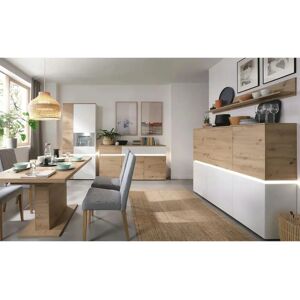 Osmo Weißer Ausziehbarer Esstisch - 160-200cm - Weiß & Eiche - Esstisch Osmo Weißer Ausziehbarer Esstisch - 160-200cm - Weiß & Eiche - Esstisch