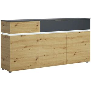 Osmo Platinum und Eiche 3-türiger 2-Schubladen-Sideboard - Sideboard Osmo Platinum und Eiche 3-türiger 2-Schubladen-Sideboard - Sideboard