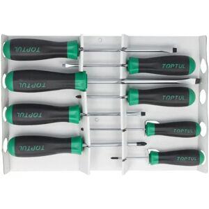 Set de destornilladores TOPTUL - Planos, Phillips - 8 pzas Set de destornilladores TOPTUL - Planos, Phillips - 8 pzas