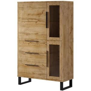 PETITS-MEUBLES Eden Armario de Madera y Metal con 3 Puertas y Cajones PETITS-MEUBLES Eden Armario de Madera y Metal con 3 Puertas y Cajones
