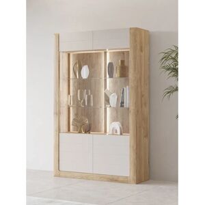 Leonique Kasai Beigefarbene FSC Holz Vitrine - Stauraum Leonique Kasai Beigefarbene FSC Holz Vitrine - Stauraum