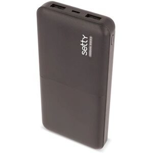 Setty Power Bank 10000mAh - Protection contre la surchauffe - Noir - Power Bank Setty Power Bank 10000mAh - Protection contre la surchauffe - Noir - Power Bank