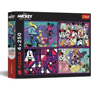 Trefl Mickey Mouse Pussel - 4x250 Bitar - Disney Tema Trefl Mickey Mouse Pussel - 4x250 Bitar - Disney Tema