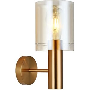 Italux Sardo - Modern Wall Lamp Brass 1 Light with Amber Shade - Wall Lamp Italux Sardo - Modern Wall Lamp Brass 1 Light with Amber Shade - Wall Lamp