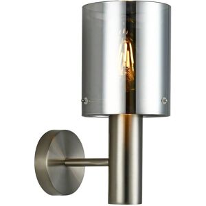 Italux Sardo - Modern Wall Lamp Satin Nickel 1 Light with Smoky Shade - Wall Lamp Italux Sardo - Modern Wall Lamp Satin Nickel 1 Light with Smoky Shade - Wall Lamp