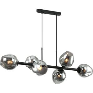 Italux Borgo - Modern Pendant Black, Smoky 6 Light - Pendant Light Italux Borgo - Modern Pendant Black, Smoky 6 Light - Pendant Light