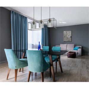 Italux Sinella Industrial Pendant Light - 3 Light Bar, Black Steel Italux Sinella Industrial Pendant Light - 3 Light Bar, Black Steel