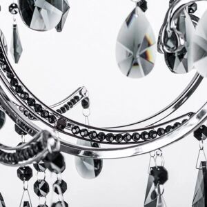 Italux Black Crystal Chandelier - 6 Lights, E14 - 150cm Max Italux Black Crystal Chandelier - 6 Lights, E14 - 150cm Max