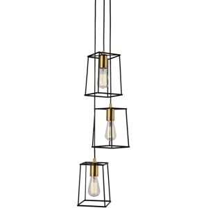 Italux Alanis - Modern Hanging Pendant Black Matt, Gold 3 Light - Pendant Light Italux Alanis - Modern Hanging Pendant Black Matt, Gold 3 Light - Pendant Light