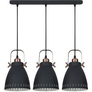 Italux Franklin Pendant Light - Industrial & Retro, Graphite, Red Copper, 3 Light Italux Franklin Pendant Light - Industrial & Retro, Graphite, Red Copper, 3 Light