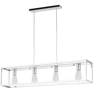 Italux Sigalo Industrial Pendant Light - E27, 4 Lights, Chrome Finish Italux Sigalo Industrial Pendant Light - E27, 4 Lights, Chrome Finish