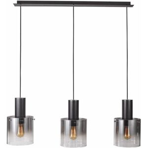 Italux Javier - Modern Pendant Light - Black, Smoky, 3 Light, Glass Shade Italux Javier - Modern Pendant Light - Black, Smoky, 3 Light, Glass Shade