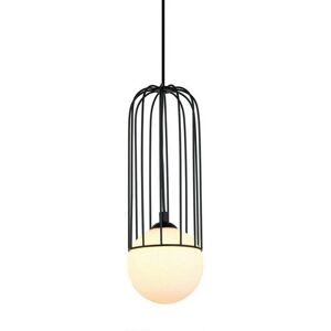 Italux Simon - Modern Hanging Pendant Black - 1 Light with Black, White Shade - G9 Italux Simon - Modern Hanging Pendant Black - 1 Light with Black, White Shade - G9