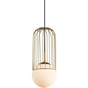 Italux Matty - Modern Gold Pendant Light - E27, White Shade Italux Matty - Modern Gold Pendant Light - E27, White Shade