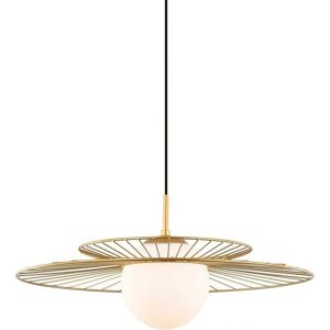 Italux Sarah - Modern Hanging Pendant Gold White Shade E27 - Pendant Light Italux Sarah - Modern Hanging Pendant Gold White Shade E27 - Pendant Light