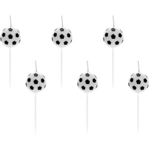 Velas de bolo PartyDeco - Futebol 6 peças Velas de bolo PartyDeco - Futebol 6 peças
