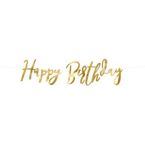 PartyDeco Bannière d'Anniversaire Or - 16,5x62cm Décoration - Publicité PartyDeco Bannière d'Anniversaire Or - 16,5x62cm Décoration - Publicité