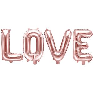 PartyDeco Love Foil Balloon - Pink Gold Party Decor PartyDeco Love Foil Balloon - Pink Gold Party Decor