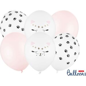 PartyDeco SB14P-306-000-6 Ballon Chat Blanc Rose Décoration de Fête - Publicité PartyDeco SB14P-306-000-6 Ballon Chat Blanc Rose Décoration de Fête - Publicité