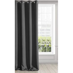 EUROFIRANY Black 135x250 Darkening Curtain with Rings EUROFIRANY Black 135x250 Darkening Curtain with Rings