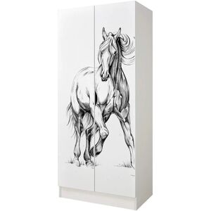 Armoire double blanche LEOMARK - Moderne, MDF 18mm, 3 étagères - Publicité Armoire double blanche LEOMARK - Moderne, MDF 18mm, 3 étagères - Publicité