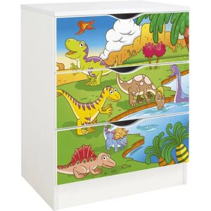 Commode blanche Roma LEOMARK avec motif Dino - Rangement chambre - Publicité Commode blanche Roma LEOMARK avec motif Dino - Rangement chambre - Publicité