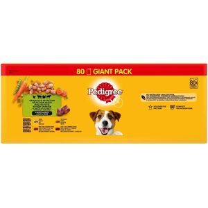 Pedigree Giant Pack Adult Selection in sauce chicken, beef+liver, turkey, beef+lamb 80x100g Pedigree Giant Pack Adult Selection in sauce chicken, beef+liver, turkey, beef+lamb 80x100g