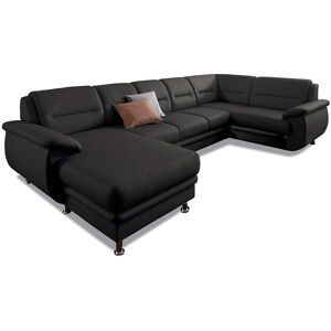 SIT&MORE Mailand U-Form Wohnlandschaft - U-förmige Ecksofa, Schwarz Kunstleder SIT&MORE Mailand U-Form Wohnlandschaft - U-förmige Ecksofa, Schwarz Kunstleder