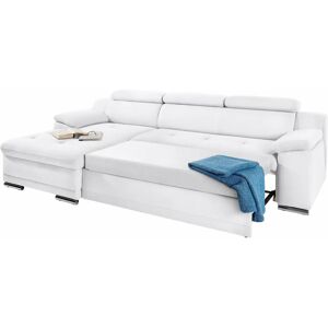 SIT&MORE Top Andiamo L-Form Ecksofa - Recamiere, Bettfunktion, weiß SIT&MORE Top Andiamo L-Form Ecksofa - Recamiere, Bettfunktion, weiß