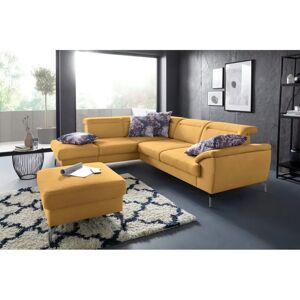 SIT&MORE Percy L-Form Sofa - Microfaser, Ottomane links, Gelb SIT&MORE Percy L-Form Sofa - Microfaser, Ottomane links, Gelb