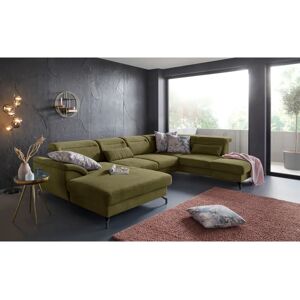 SIT & MORE Percy U-Form Sofa - Microfaser Paris, Grün SIT & MORE Percy U-Form Sofa - Microfaser Paris, Grün