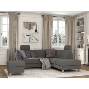 SIT&MORE Visby Ecksofa - Struktur fein, Ottomane rechts, Grau - Sofa SIT&MORE Visby Ecksofa - Struktur fein, Ottomane rechts, Grau - Sofa