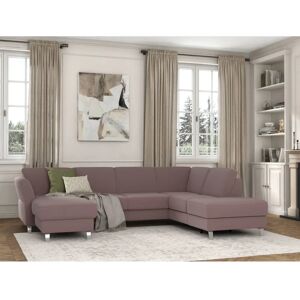 SIT & MORE Visby U-Form Couch - Rosa, mit Ottomane rechts SIT & MORE Visby U-Form Couch - Rosa, mit Ottomane rechts