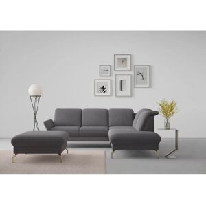 SIT & MORE Mode L-Form Sofa - Chenille, Ottomane rechts, Kopfteilverstellung SIT & MORE Mode L-Form Sofa - Chenille, Ottomane rechts, Kopfteilverstellung