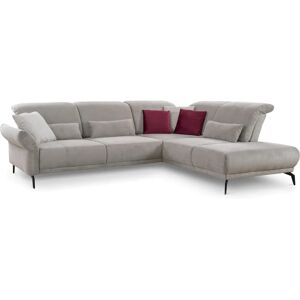 INOSIGN Coco L-Form Silber Ecksofa - Verstellbare Kopf- & Armlehnen INOSIGN Coco L-Form Silber Ecksofa - Verstellbare Kopf- & Armlehnen